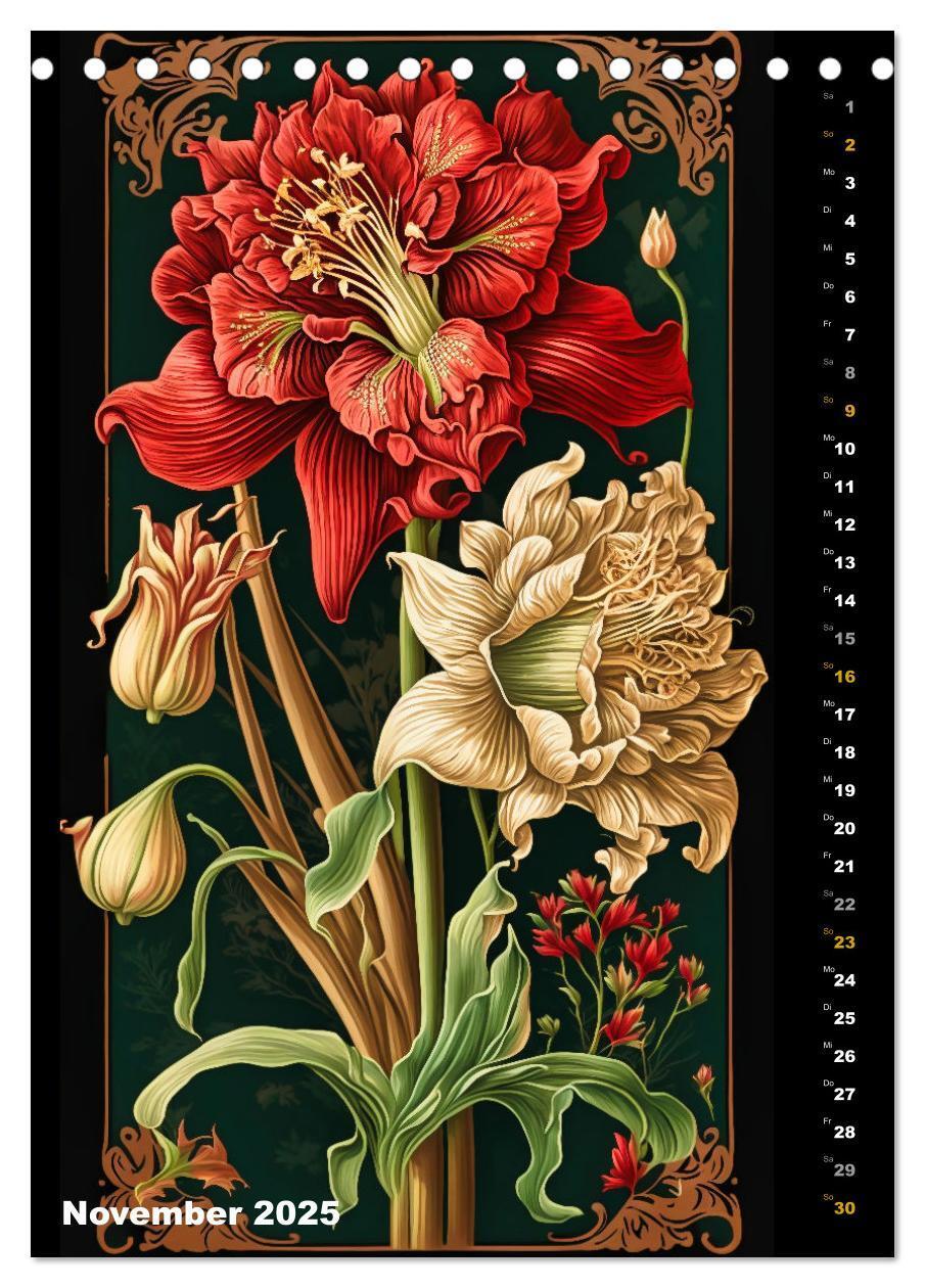 Bild: 9783435874323 | Jugendstil Blumen (Tischkalender 2025 DIN A5 hoch), CALVENDO...