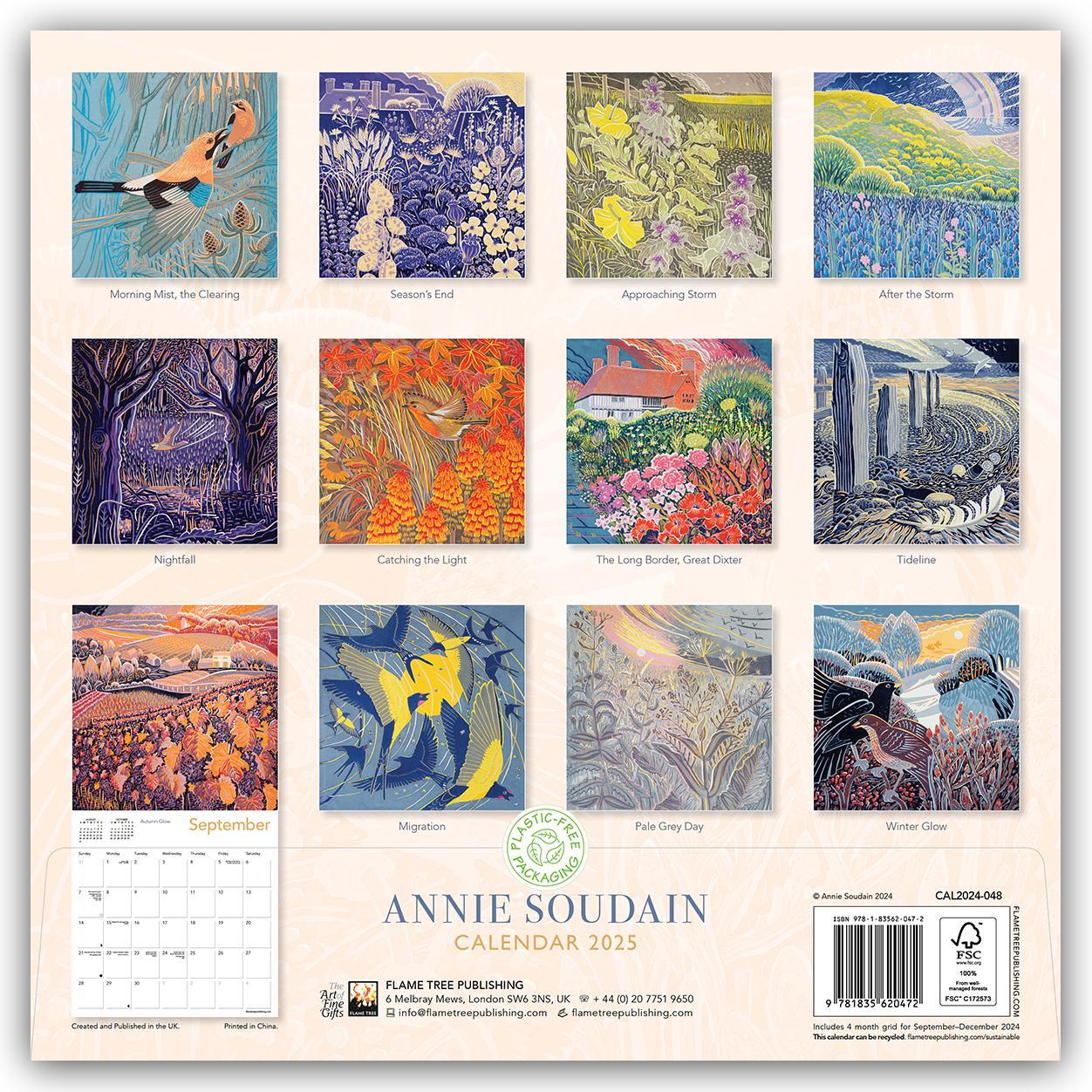 Rückseite: 9781835620472 | Annie Soudain Kunstkalender 2025 | Tree Flame | Kalender | 14 S.