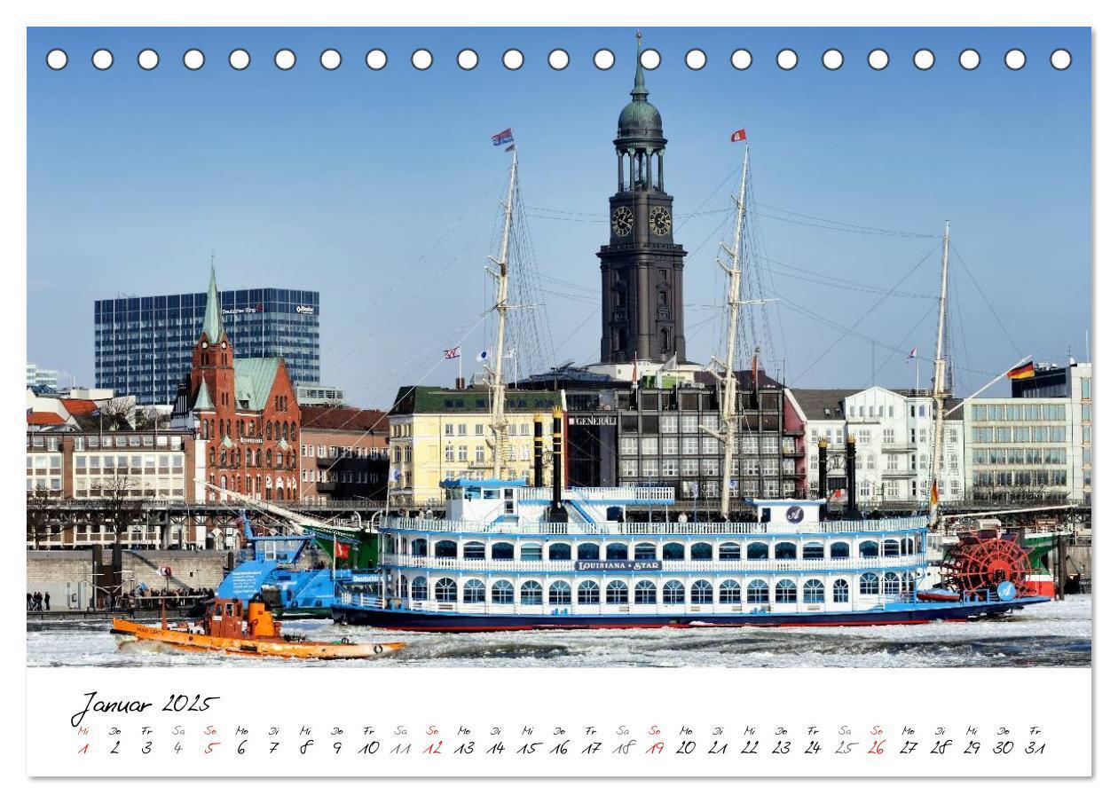 Bild: 9783435583218 | Mit Hamburg durchs Jahr 2025 (Tischkalender 2025 DIN A5 quer),...