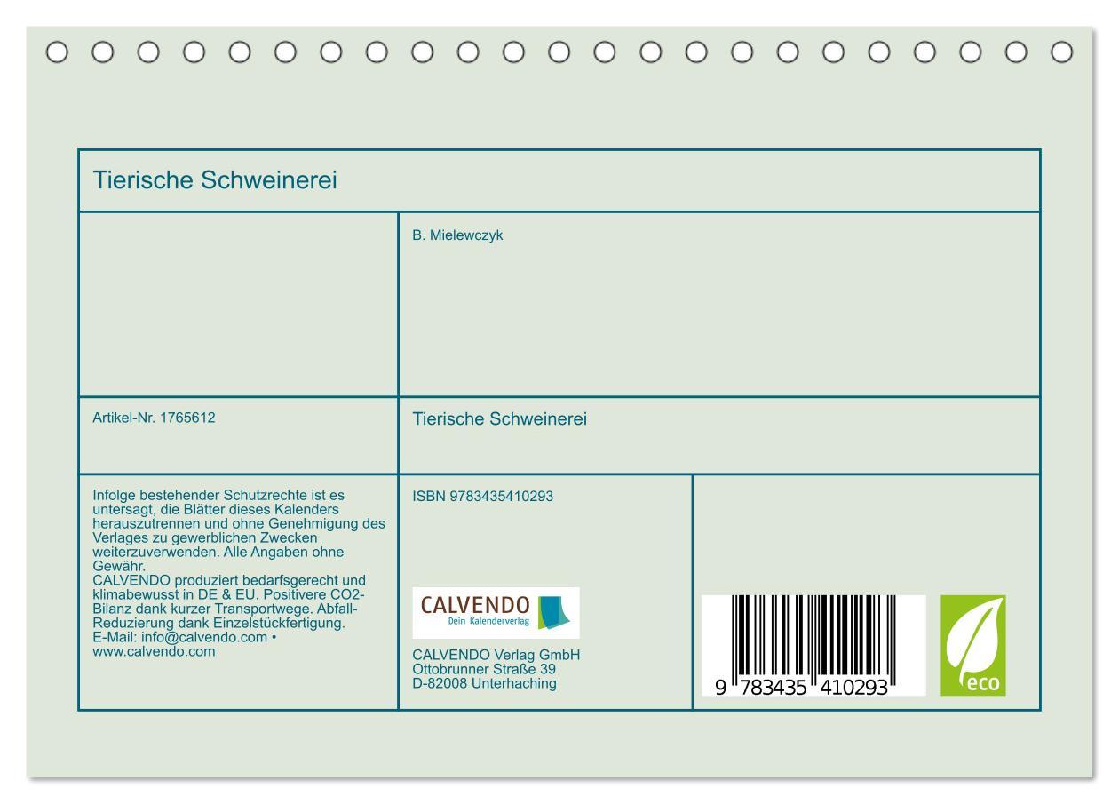 Bild: 9783435410293 | Tierische Schweinerei (Tischkalender 2025 DIN A5 quer), CALVENDO...