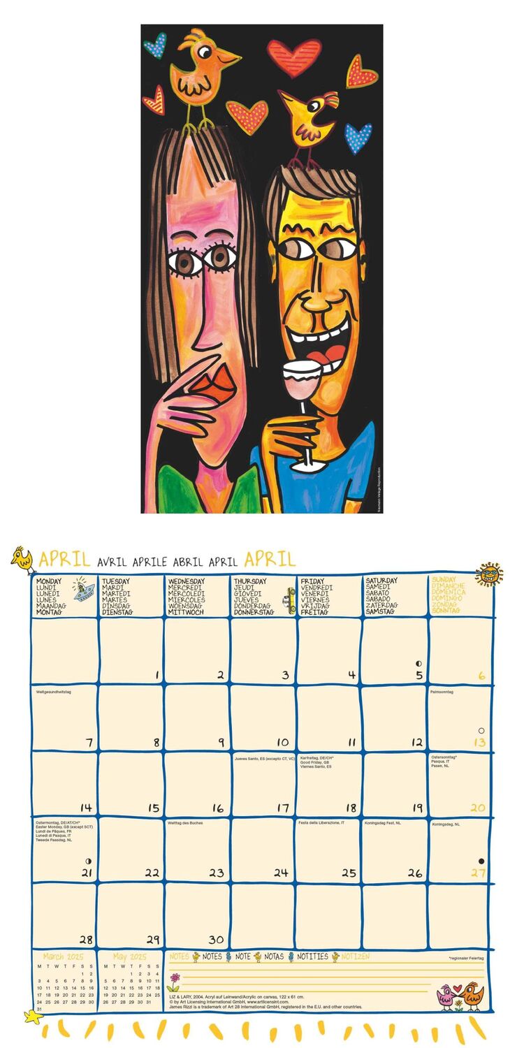 Bild: 4002725994073 | James Rizzi 2025 - Wand-Kalender - Broschüren-Kalender - 30x30 -...