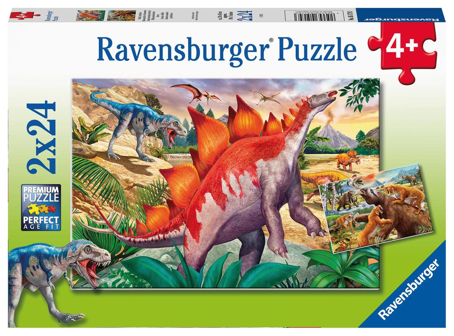 Cover: 4005556051793 | Ravensburger Kinderpuzzle 05179 - Wilde Urzeittiere - 2x24 Teile...