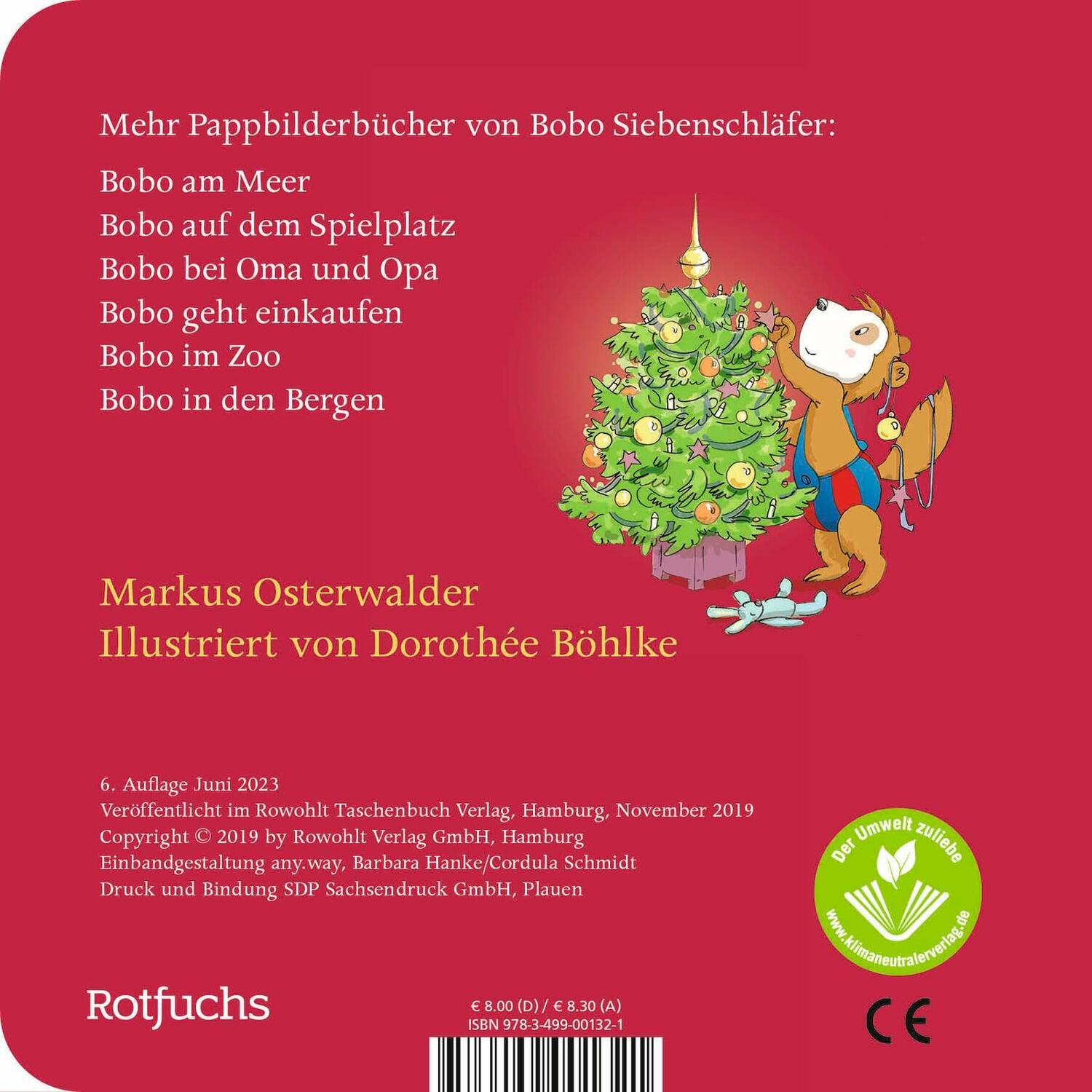 Rückseite: 9783757100469 | Bobo feiert Weihnachten | Markus Osterwalder | Buch | 18 S. | Deutsch