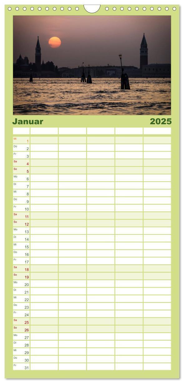 Bild: 9783457120248 | Familienplaner 2025 - Venedig mit 5 Spalten (Wandkalender, 21 x 45...