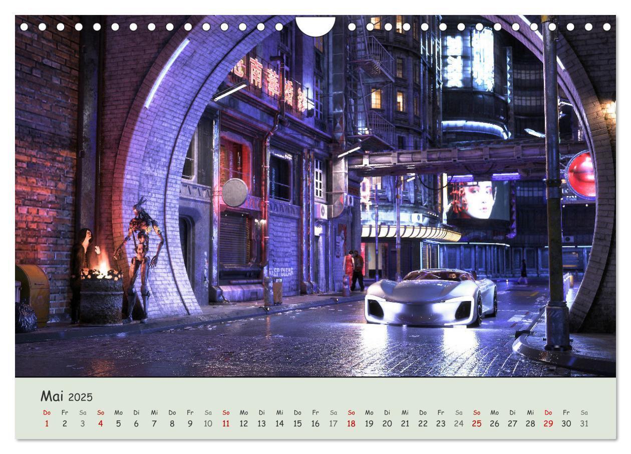 Bild: 9783435055371 | Science Fiction Cyberpunk (Wandkalender 2025 DIN A4 quer), CALVENDO...