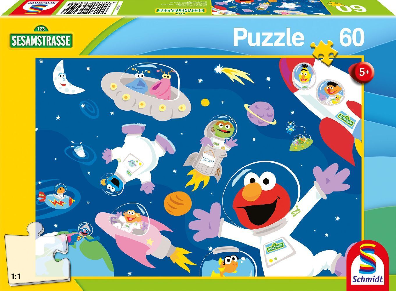 Cover: 4001504564599 | Im Weltall, 60 Teile | Kinderpuzzle Sesamstraße | Spiel | Schachtel