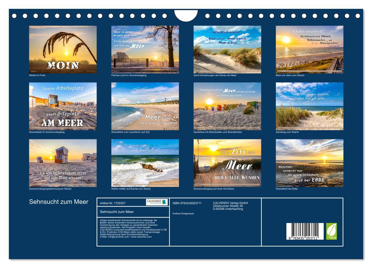 Bild: 9783435053711 | Sehnsucht zum Meer (Wandkalender 2025 DIN A4 quer), CALVENDO...