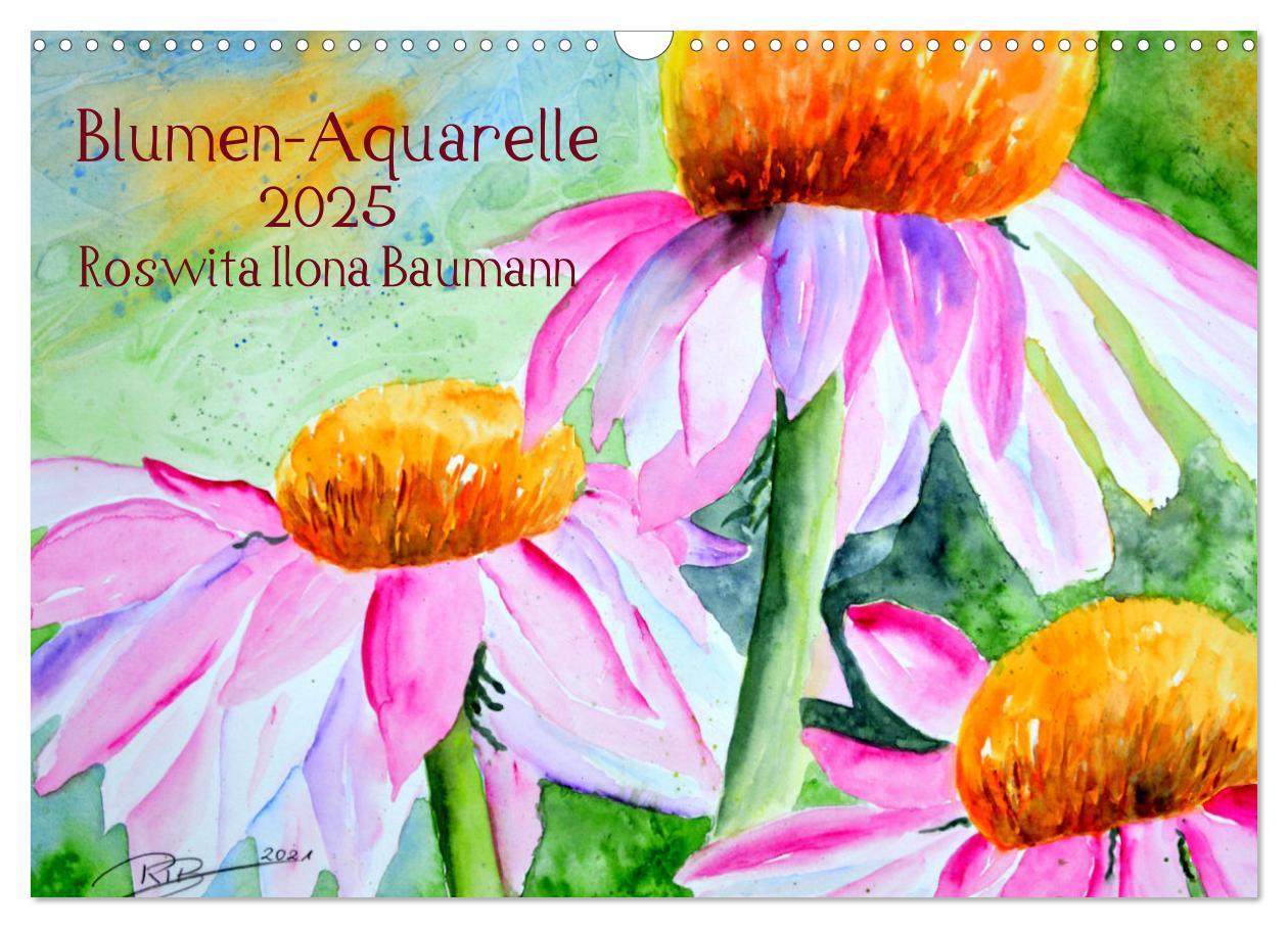 Cover: 9783383807473 | Blumen-Aquarelle (Wandkalender 2025 DIN A3 quer), CALVENDO...