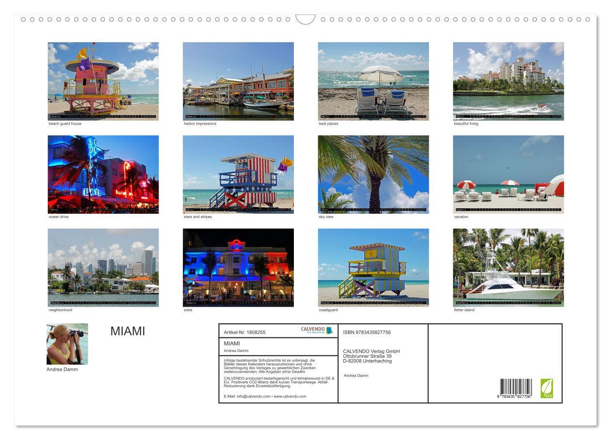 Bild: 9783435827756 | MIAMI (Wandkalender 2025 DIN A2 quer), CALVENDO Monatskalender | Damm