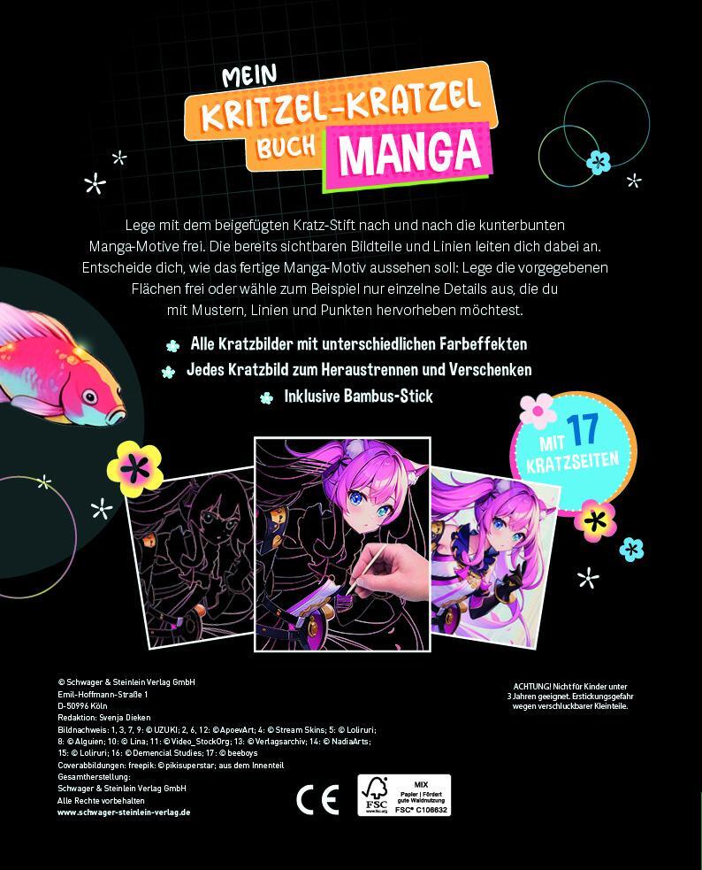 Rückseite: 9783849945701 | Mein Kritzel-Kratzel Buch Manga | Schwager &amp; Steinlein Verlag | Buch