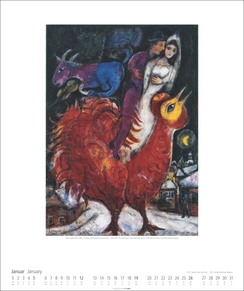 Bild: 9783839900123 | Marc Chagall Kalender 2025 | Marc Chagall | Kalender | Spiralbindung