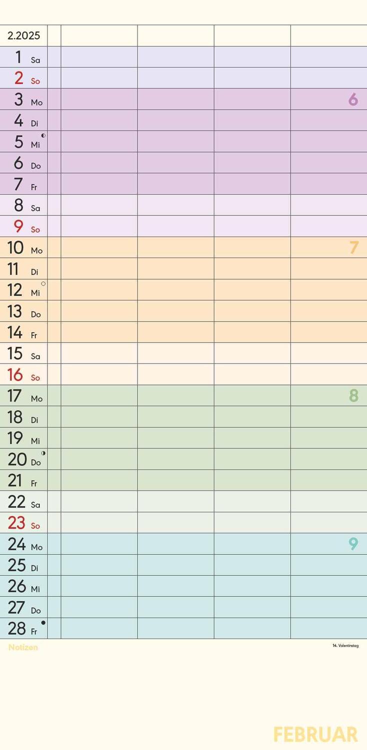Bild: 4251732341336 | Familienplaner Farbenfroh mit 4 Spalten für 18 Monate 2025 -...