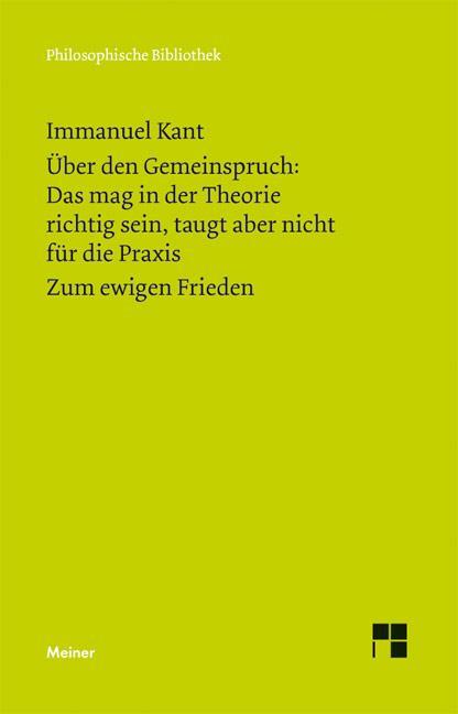 Cover: 9783787310302 | Über den Gemeinspruch: Das mag in der Theorie richtig sein, taugt...