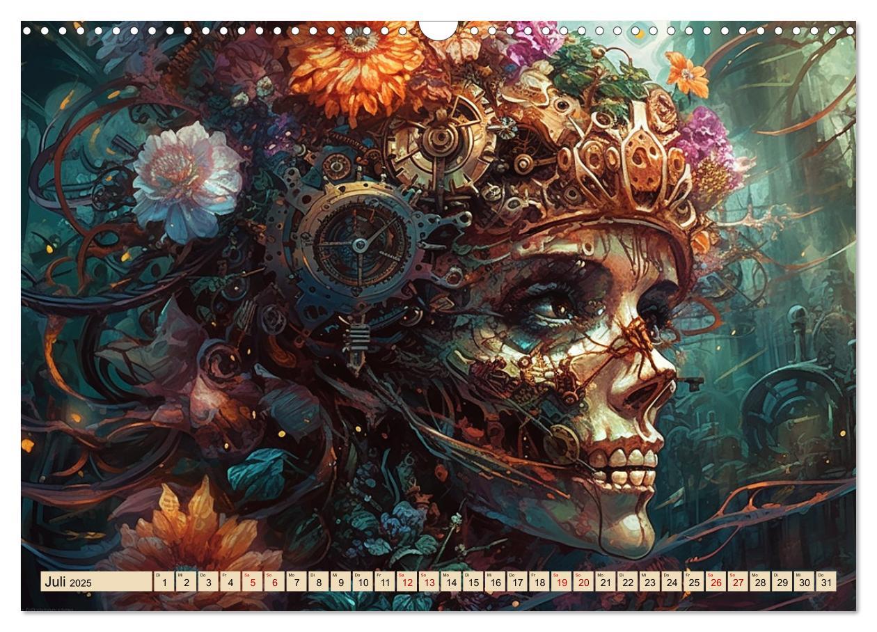 Bild: 9783383871528 | Floraler Steampunk (Wandkalender 2025 DIN A3 quer), CALVENDO...