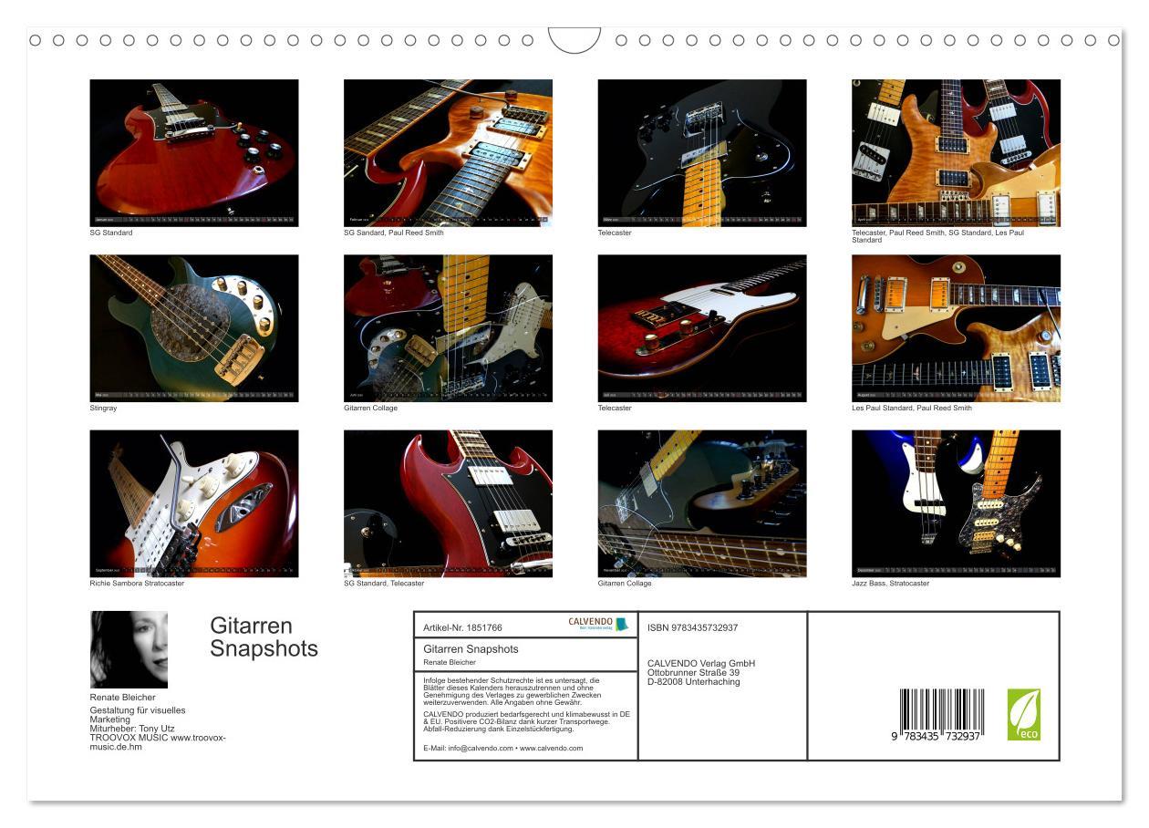 Bild: 9783435732937 | Gitarren Snapshots (Wandkalender 2025 DIN A3 quer), CALVENDO...