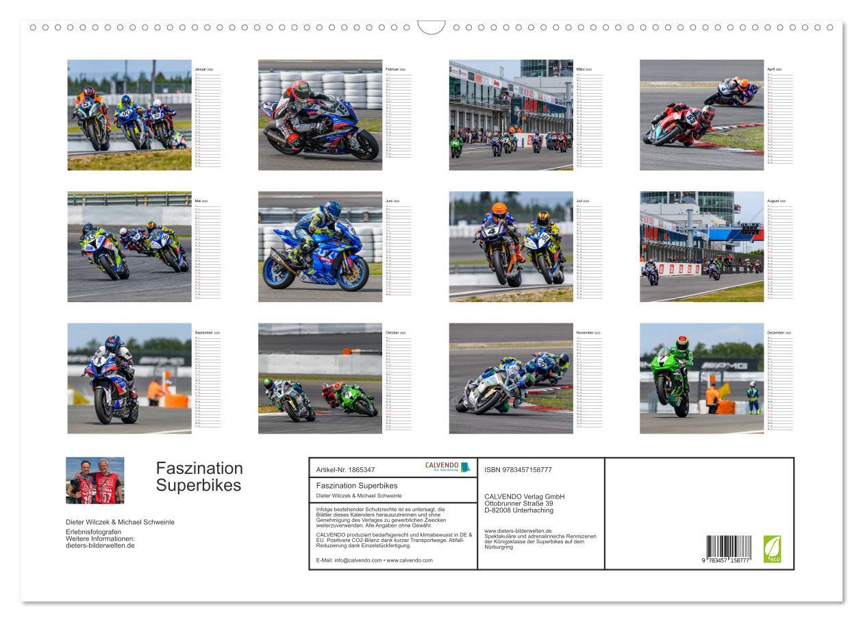 Bild: 9783457158777 | Faszination Superbikes (Wandkalender 2025 DIN A2 quer), CALVENDO...