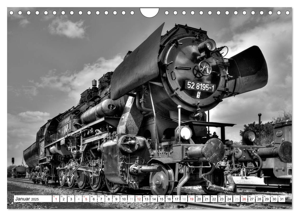 Bild: 9783435542055 | Unter Dampf - Eisenbahnromantik in schwarz-weiß (Wandkalender 2025...