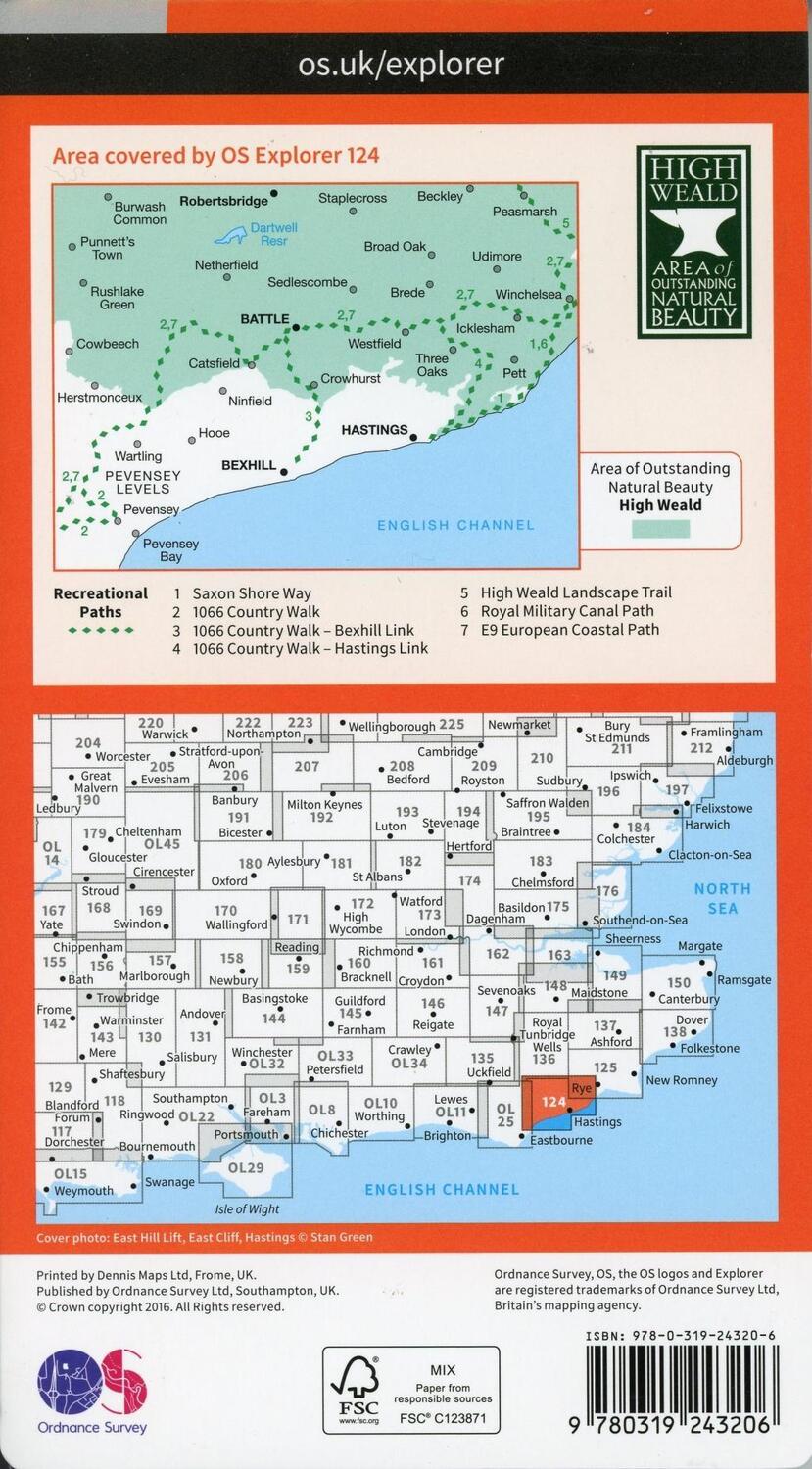 Bild: 9780319243206 | Hastings and Bexhill | Ordnance Survey | (Land-)Karte | Englisch