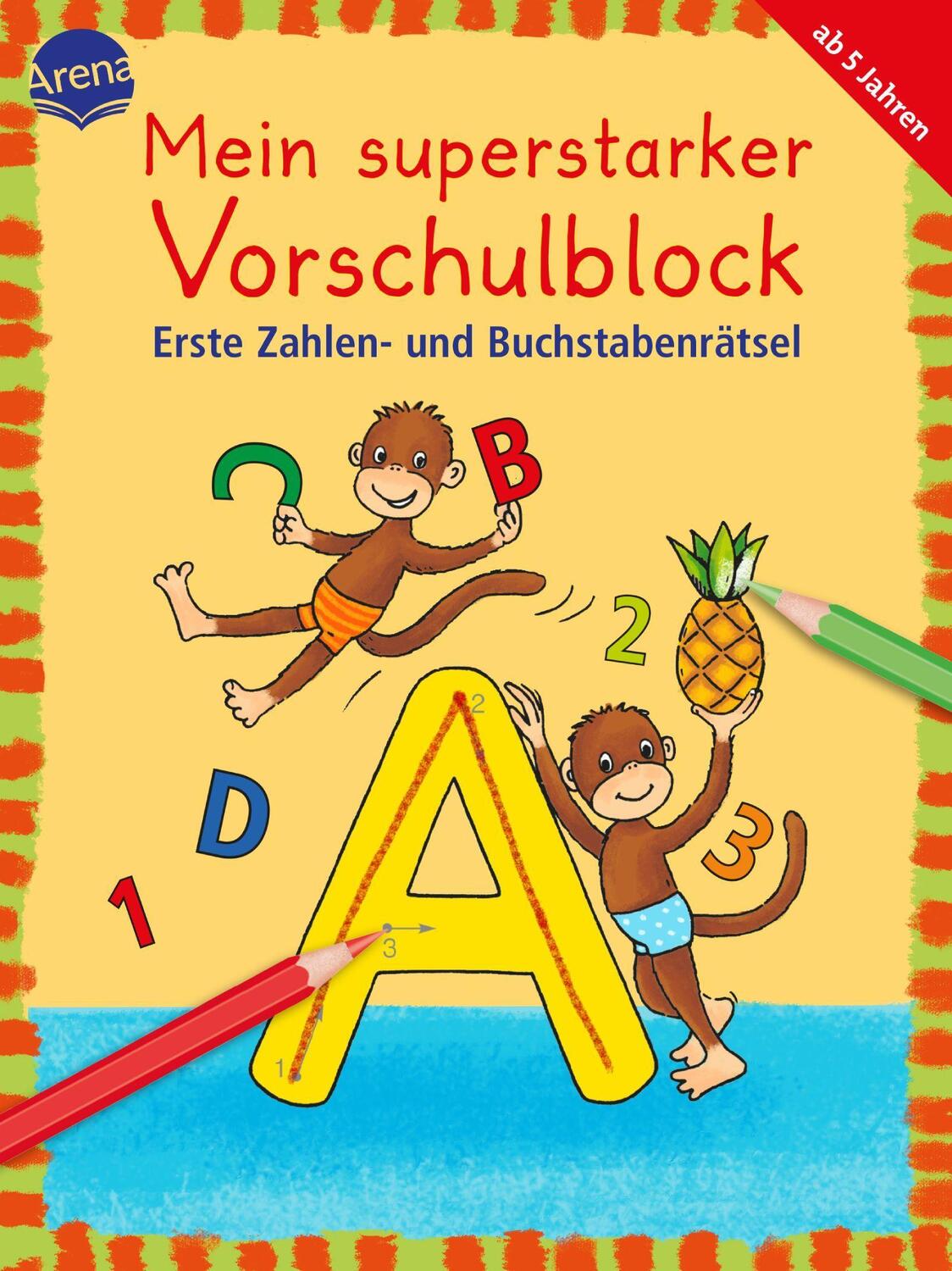 Cover: 9783401712703 | Mein superstarker Vorschulblock. Erste Zahlen- und Buchstabenrätsel