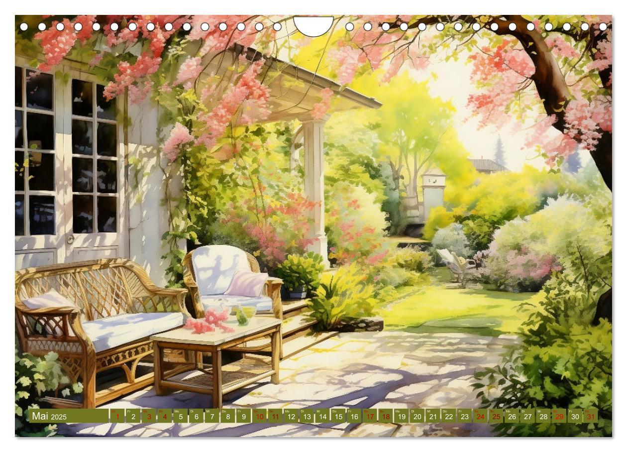 Bild: 9783383834288 | Lauschige Gartenecken (Wandkalender 2025 DIN A4 quer), CALVENDO...