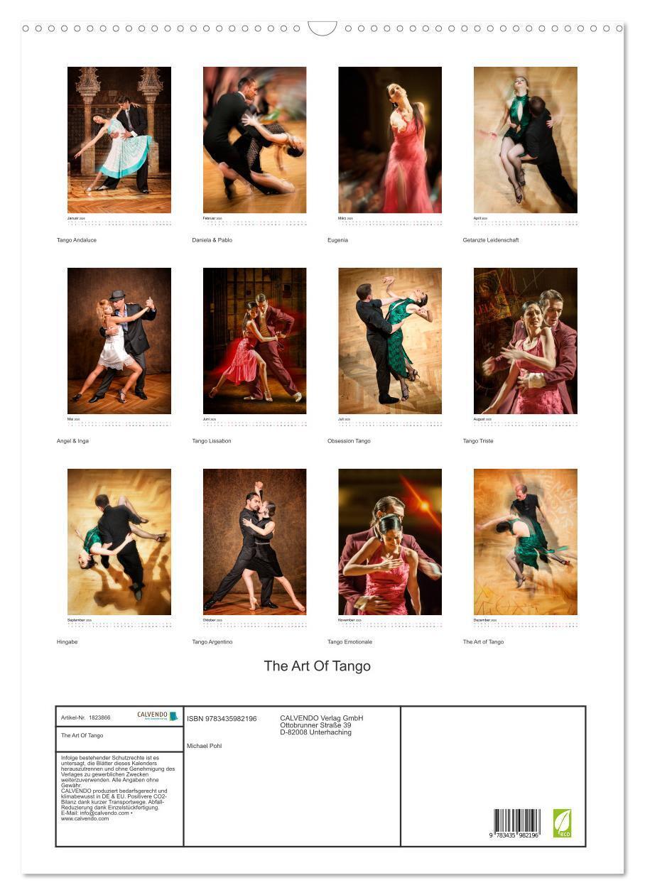 Bild: 9783435982196 | The Art Of Tango (Wandkalender 2025 DIN A2 hoch), CALVENDO...