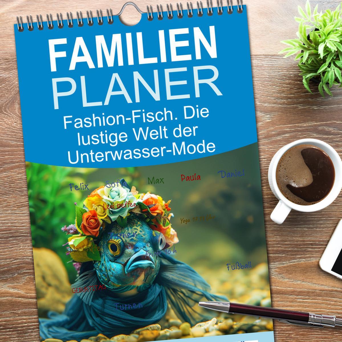 Bild: 9783457193099 | Familienplaner 2025 - Fashion-Fisch. Die lustige Welt der...