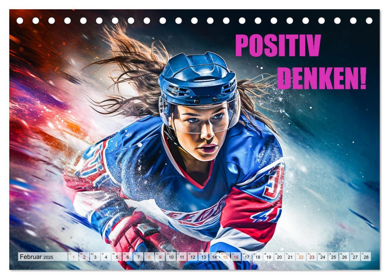 Bild: 9783383863578 | Eishockey und positive Gedanken (Tischkalender 2025 DIN A5 quer),...