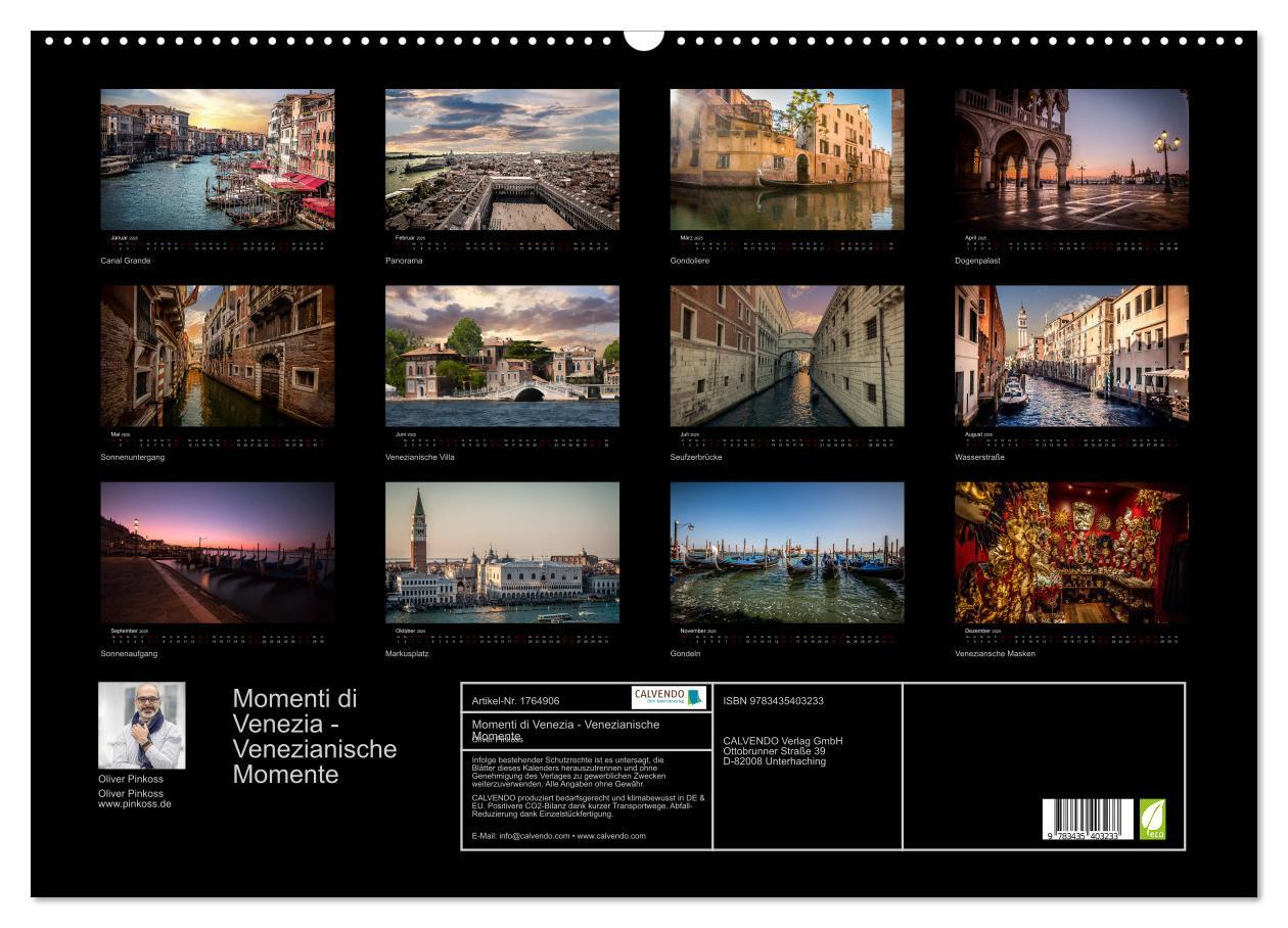 Bild: 9783435403233 | Momenti di Venezia - Venezianische Momente (Wandkalender 2025 DIN...