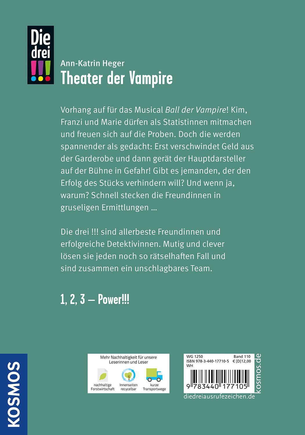 Bild: 9783440177105 | Die drei !!!, 110, Theater der Vampire | Ann-Katrin Heger | Buch