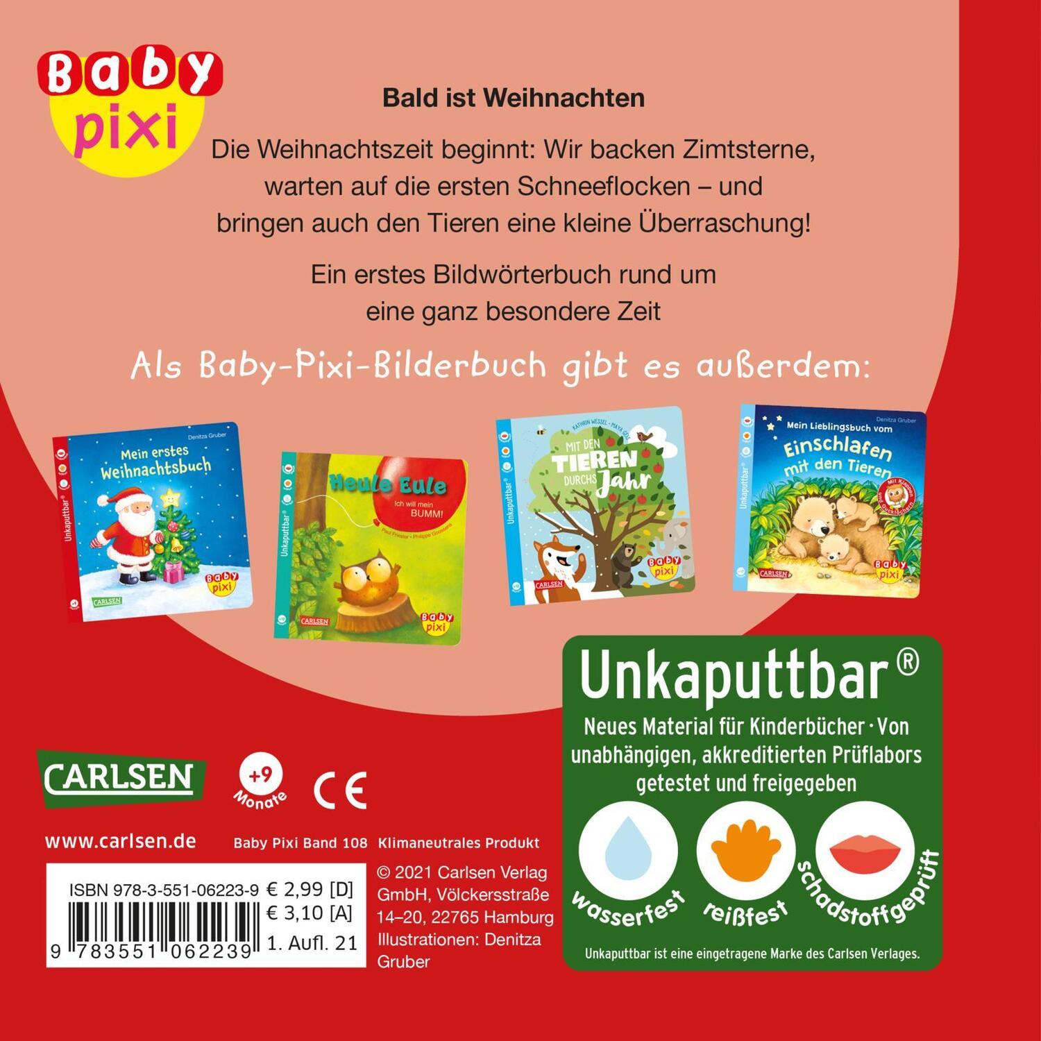 Rückseite: 9783551053244 | Baby Pixi (unkaputtbar) 108: VE 5 Bald ist Weihnachten (5 Exemplare)