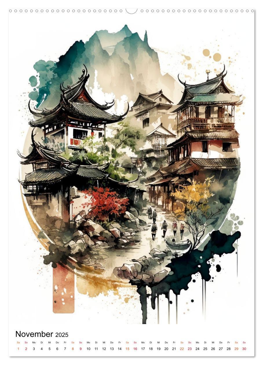 Bild: 9783435878703 | China - Aquarellmalerei (hochwertiger Premium Wandkalender 2025 DIN...