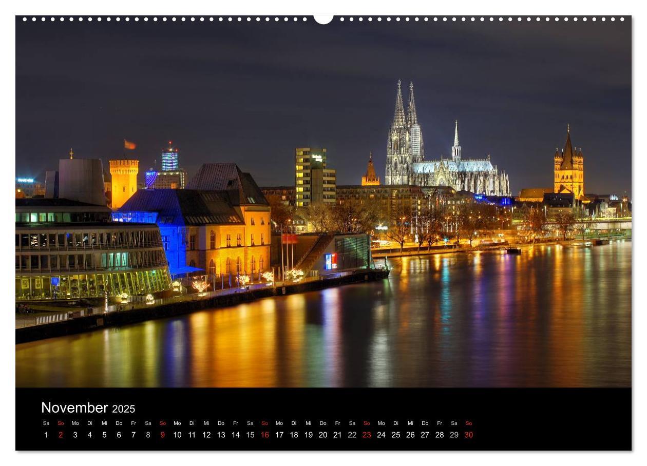 Bild: 9783435763849 | köln dunkel bunt - Die Stadt in anderem Licht! (Wandkalender 2025...