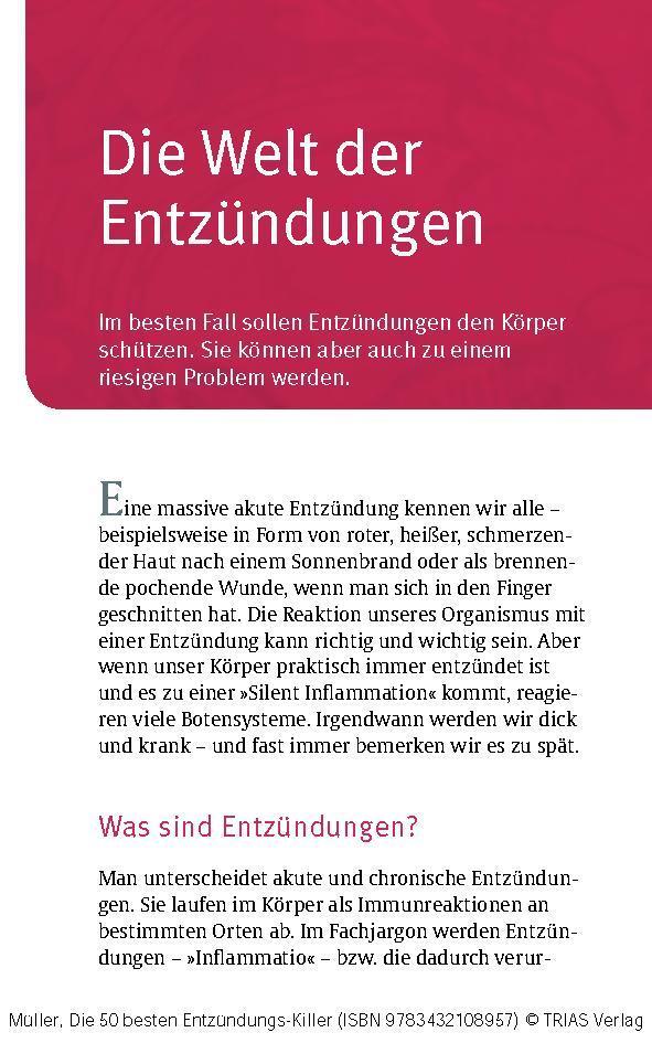 Bild: 9783432118635 | Die 50 besten Entzündungs-Killer | Stille Entzündungen besiegen | Buch