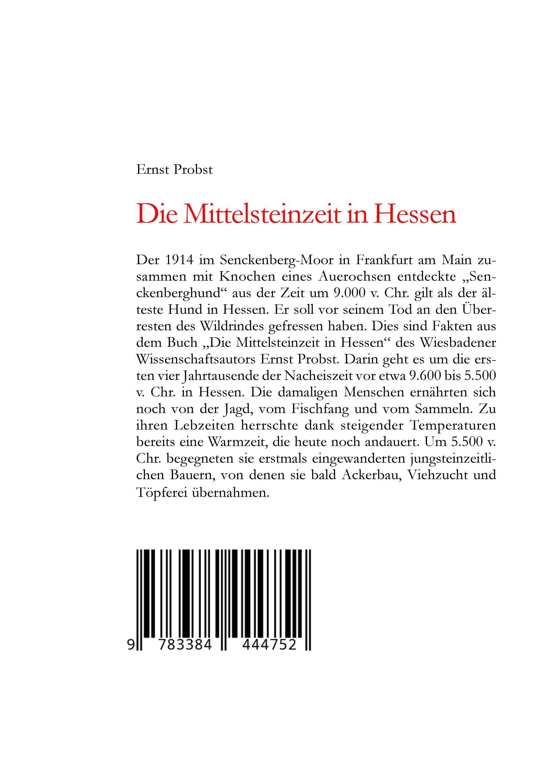 Rückseite: 9783384444752 | Hessen in der Mittelsteinzeit | Ernst Probst | Buch | 88 S. | Deutsch