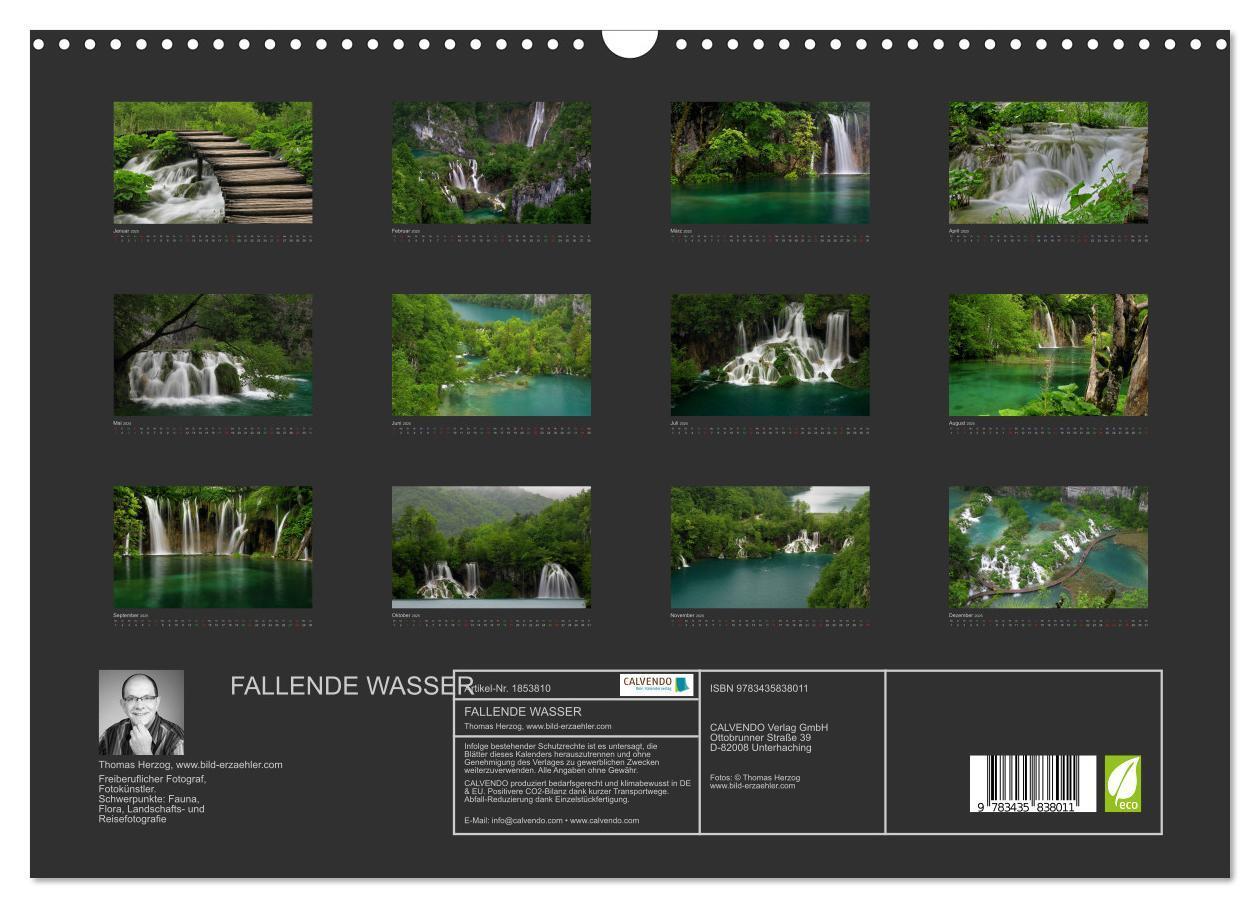 Bild: 9783435838011 | FALLENDE WASSER (Wandkalender 2025 DIN A3 quer), CALVENDO...