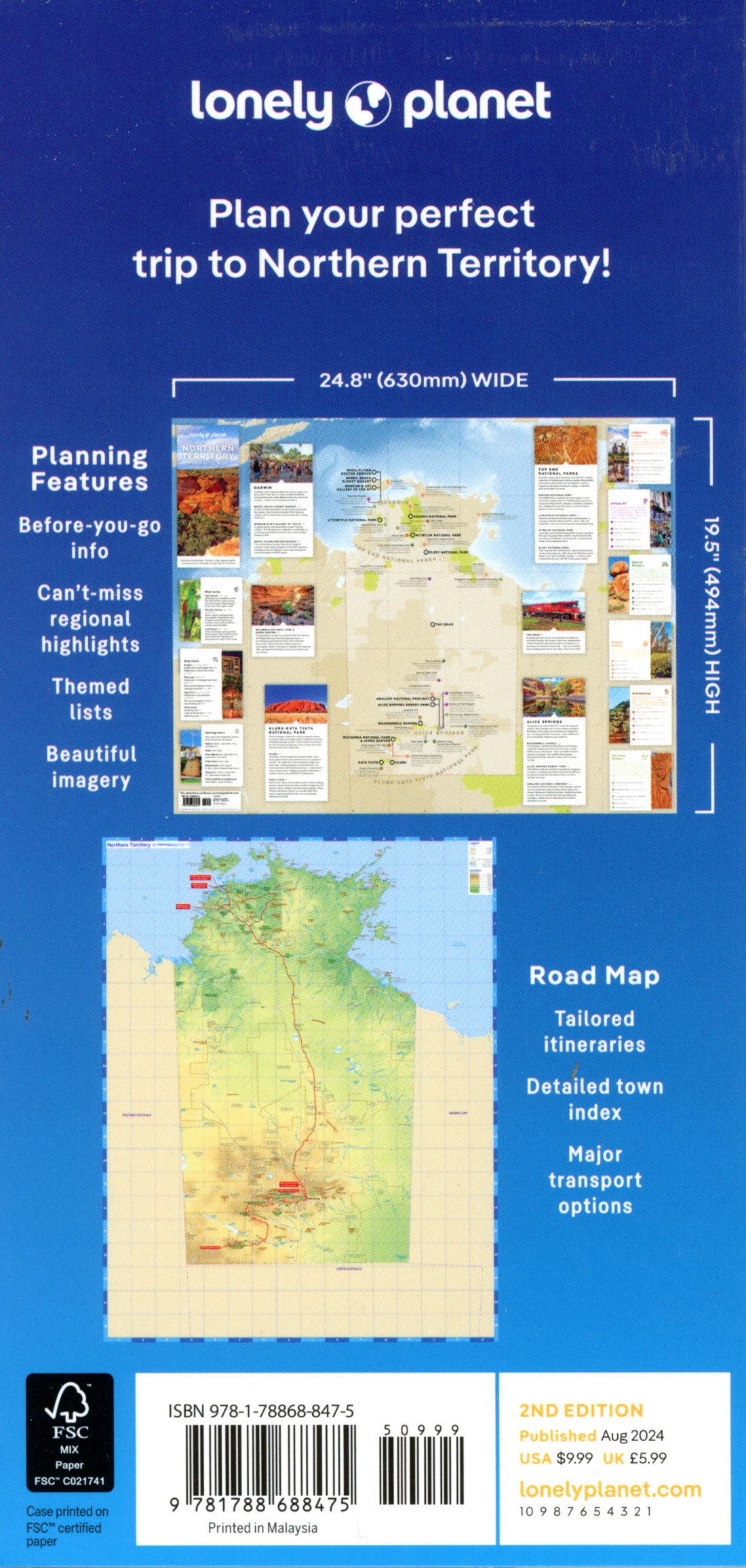 Bild: 9781788688475 | Lonely Planet Northern Territory Planning Map | (Land-)Karte | 2024