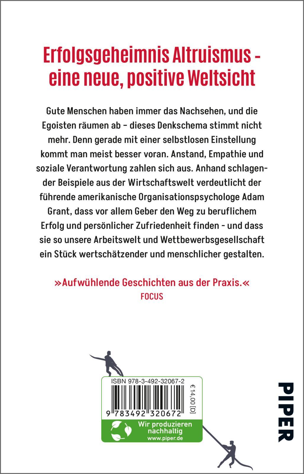 Rückseite: 9783492320672 | Geben und Nehmen | Adam Grant | Taschenbuch | 448 S. | Deutsch | 2024