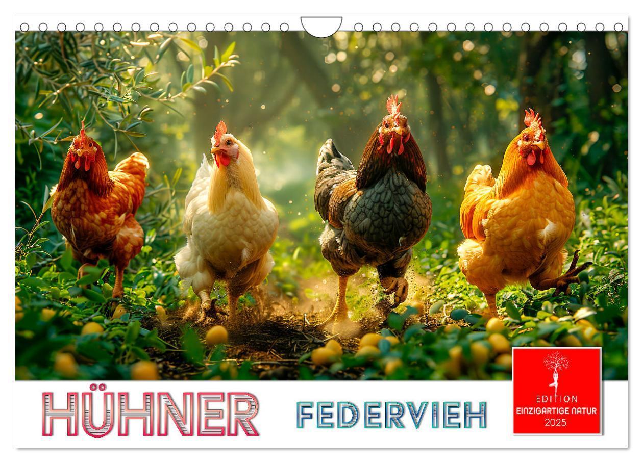 Cover: 9783457174890 | Hühner Federvieh (Wandkalender 2025 DIN A4 quer), CALVENDO...