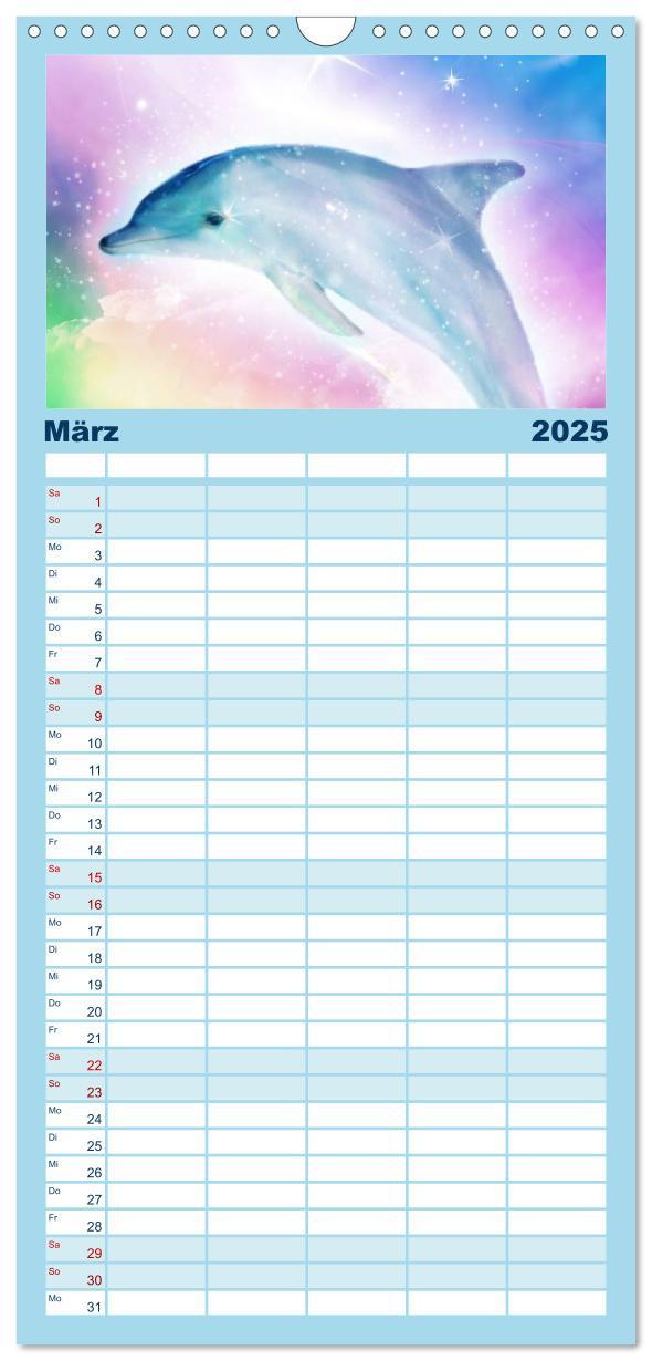 Bild: 9783457124574 | Familienplaner 2025 - Delfine - Kalender mit 5 Spalten...