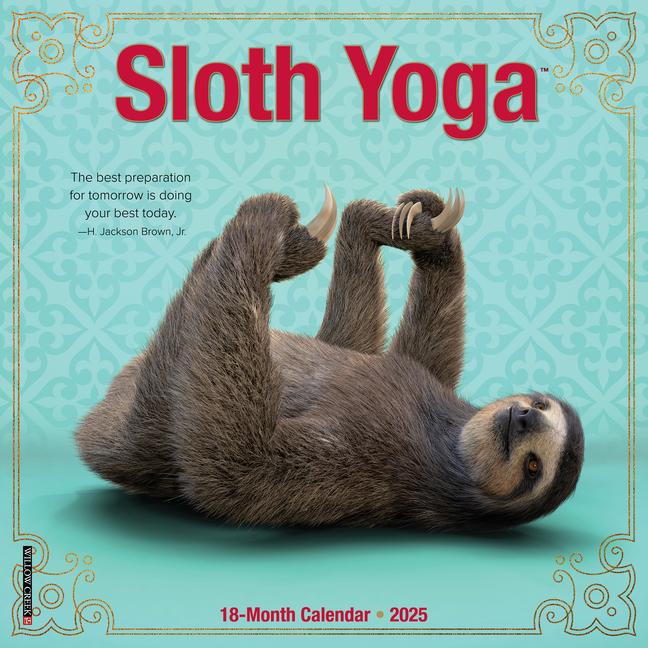 Cover: 9781549245954 | Sloth Yoga 2025 7 X 7 Mini Wall Calendar | Willow Creek Press | 2025