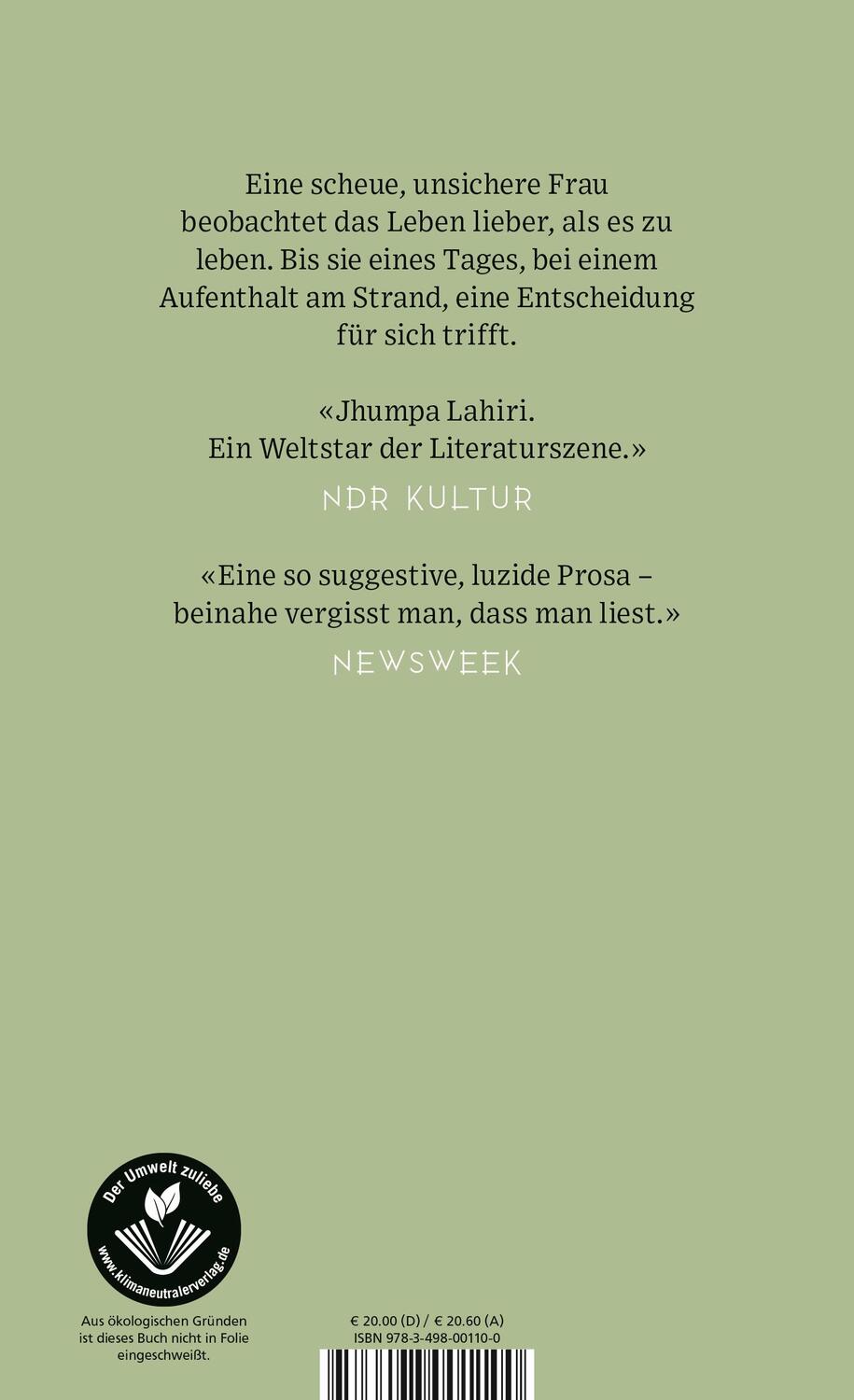 Rückseite: 9783498001100 | Wo ich mich finde | Jhumpa Lahiri | Buch | Deutsch | 2020 | Rowohlt