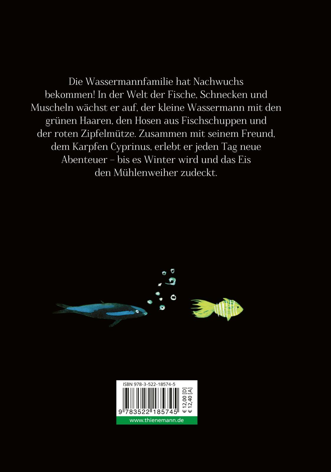 Rückseite: 9783522185745 | Der kleine Wassermann | gebundene Ausgabe mit grünem Farbschnitt