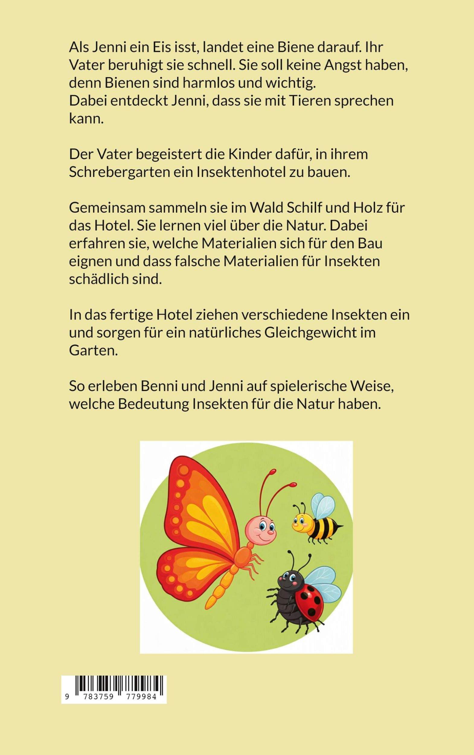 Rückseite: 9783759779984 | Benni und Jenni bauen ein Insektenhotel | Hubert Laspe | Taschenbuch