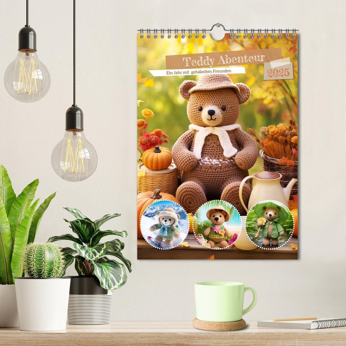 Bild: 9783435843282 | Teddy Abenteur - Ein Jahr mit gehäkelten Freunden (Wandkalender...