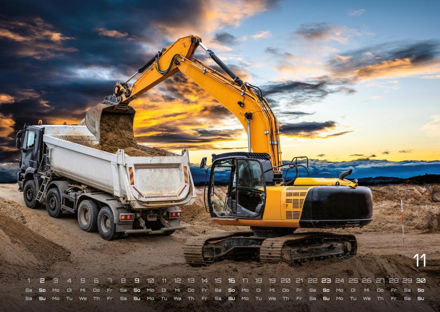 Bild: 9783986733834 | Baumaschinen - gigantische Bauhelfer - 2025 - Kalender DIN A2 | 15 S.