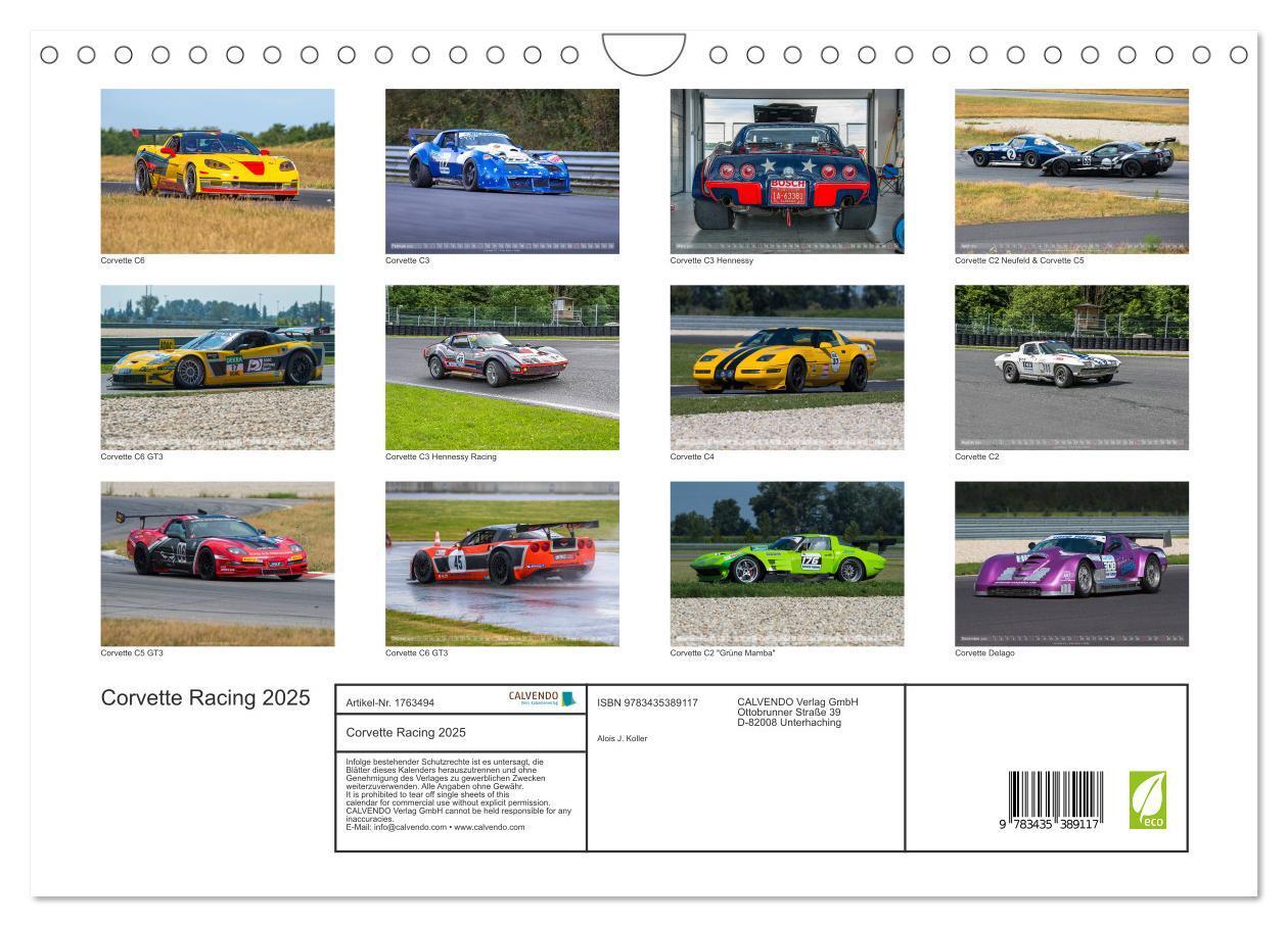 Bild: 9783435389117 | Corvette Racing 2025 (Wandkalender 2025 DIN A4 quer), CALVENDO...