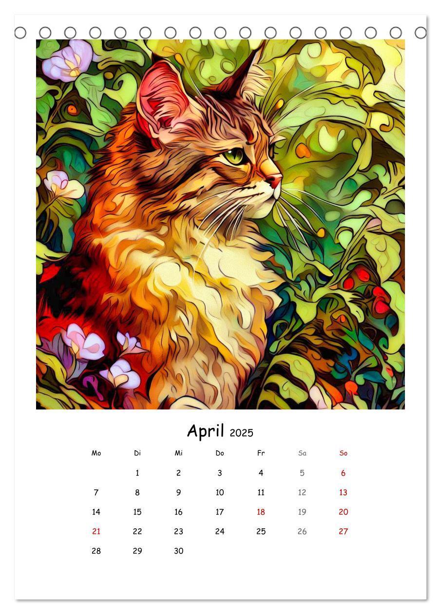 Bild: 9783435875122 | Jugendstil Katzen (Tischkalender 2025 DIN A5 hoch), CALVENDO...