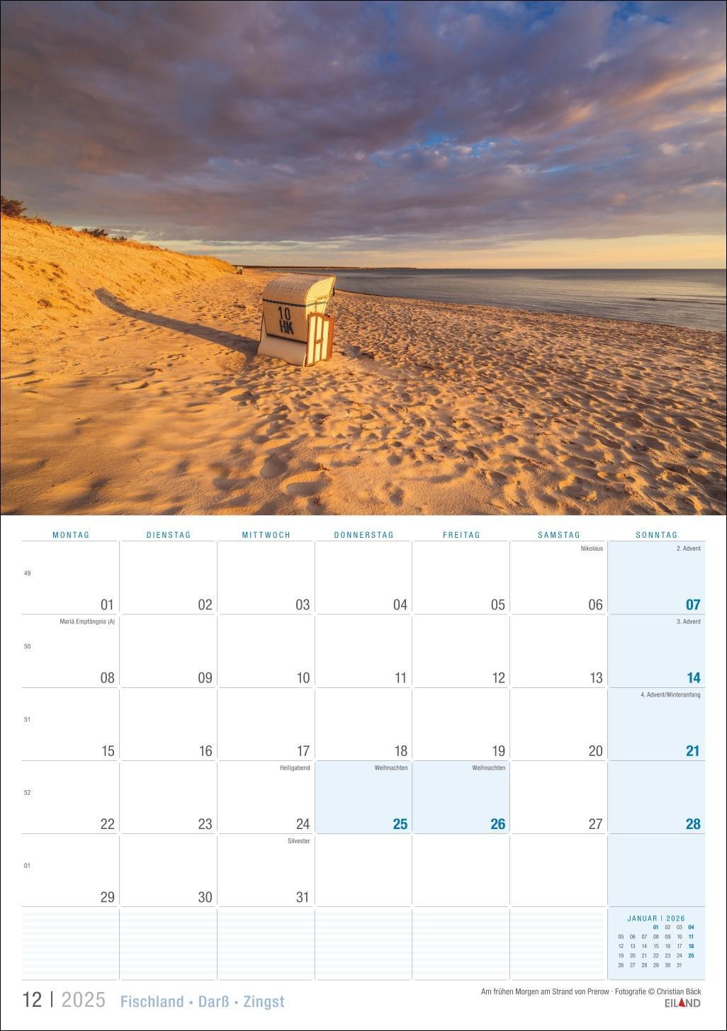 Bild: 9783964023476 | Fischland - Darß - Zingst Kalender 2025 | Eiland | Kalender | 13 S.