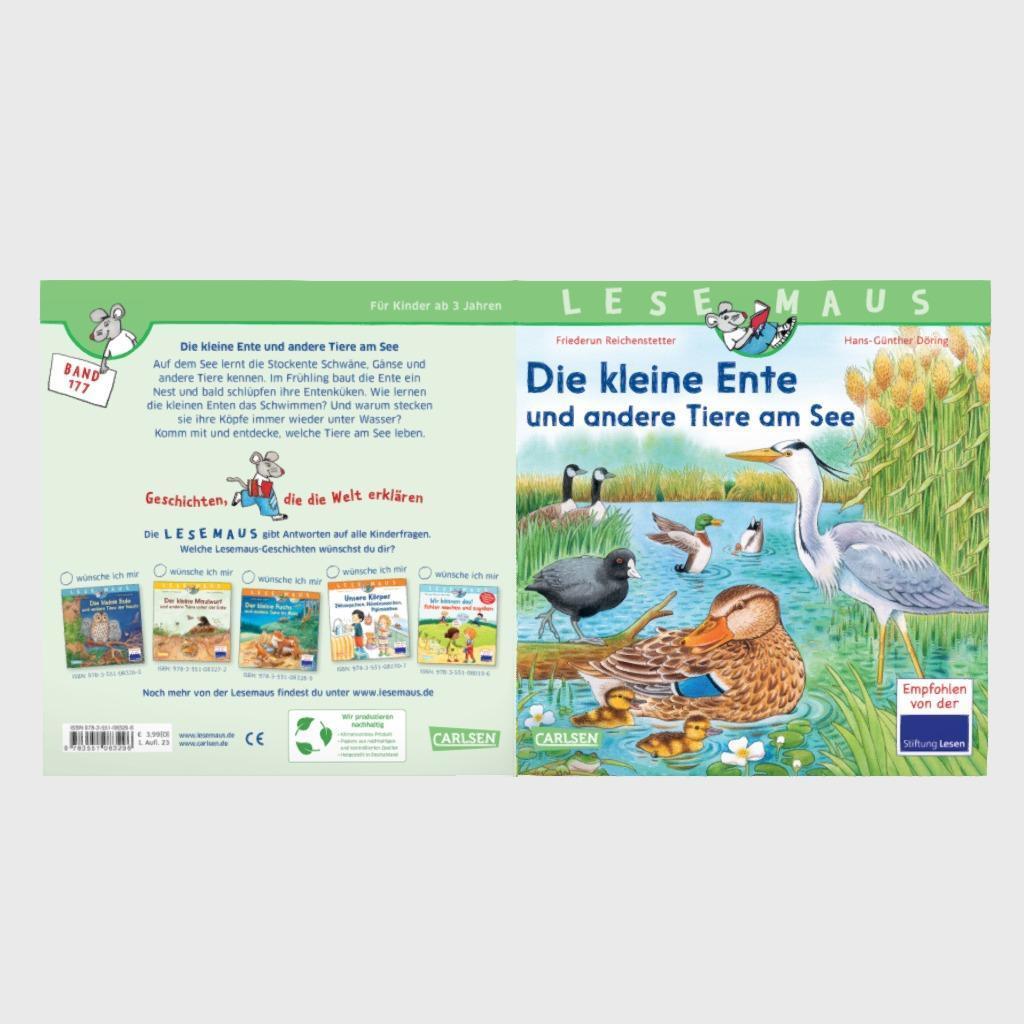 Bild: 9783551083296 | LESEMAUS 177: Die kleine Ente und andere Tiere am See | Reichenstetter