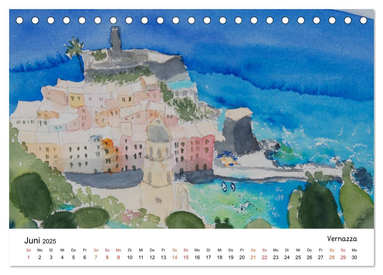 Bild: 9783435555611 | Cinque Terre und Meer in Aquarell und Acryl (Tischkalender 2025 DIN...